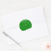 SNEEUWVLOKKEN GROEN RONDE STICKER (Envelop)