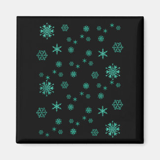 Sneeuwvlokken Groen Schattig Kerstfeest Seizoen Magneet