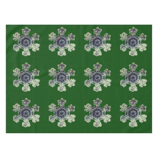 Sneeuwvlokken Groen Tafelkleed (Voorkant (Horizontaal))