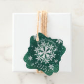 Sneeuwvlokken Groen Wit Bedankjes Labels (In situ)