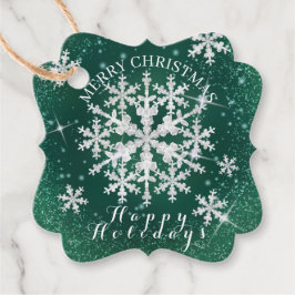 Sneeuwvlokken Groen Wit Bedankjes Labels