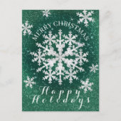 Sneeuwvlokken Groen Wit Briefkaart (Voorkant)