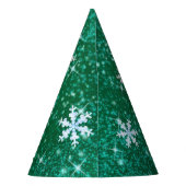 Sneeuwvlokken Groen Wit Feesthoedjes (Achterkant)