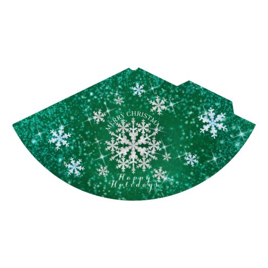 Sneeuwvlokken Groen Wit Feesthoedjes (Voorkant)