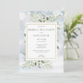 Sneeuwvlokken Groene Bruiloft Thee Kaart (Staand voorkant)