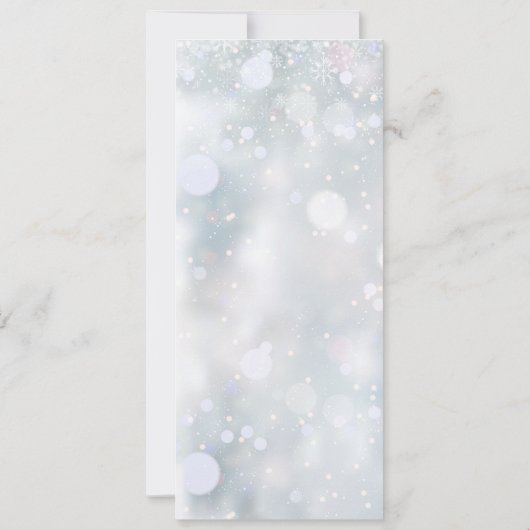 Sneeuwvlokken Groene Winter Doop Uitnodiging (Achterkant)