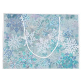 Sneeuwvlokken Grote Gift Bag Groot Cadeauzakje (Achterkant)