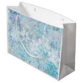 Sneeuwvlokken Grote Gift Bag Groot Cadeauzakje (Achterkant Gekanteld)