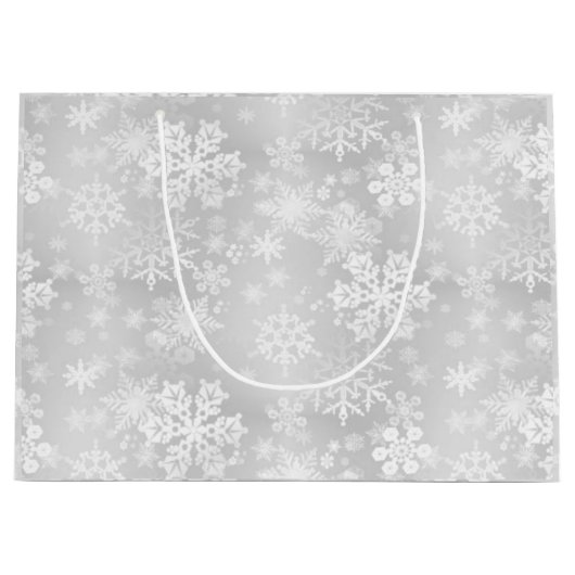 Sneeuwvlokken Grote Gift Bag Large Cadeautasje (Voorkant)