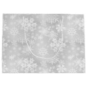 Sneeuwvlokken Grote Gift Bag Large Cadeautasje (Achterkant)