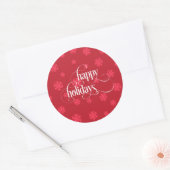 Sneeuwvlokken | Happy Holiday | Kerstmis Ronde Sticker (Envelop)
