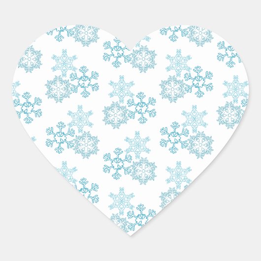 Sneeuwvlokken Hart Sticker (Voorkant)