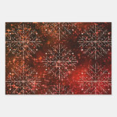 Sneeuwvlokken, harten en boomwikkelvellen inpakpapier vel (Voorkant)