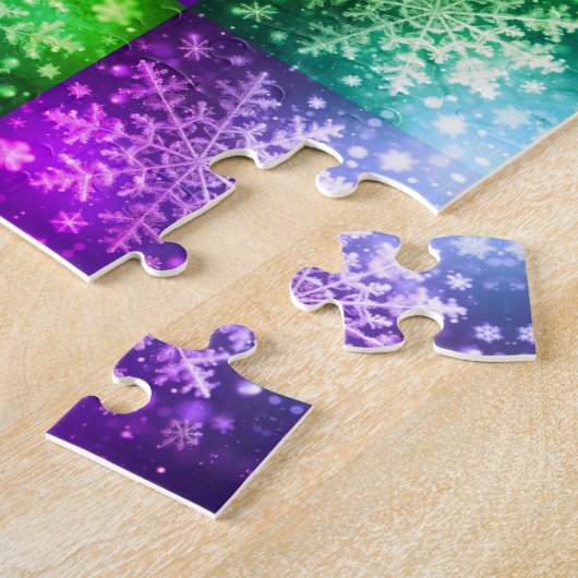 Sneeuwvlokken / Harten / Greenleaf / Miami / Spieg Legpuzzel (Zijkant)
