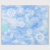 Sneeuwvlokken Herfst blauw Cadeaupapier (Vlak)