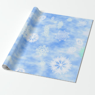 Sneeuwvlokken Herfst blauw Cadeaupapier