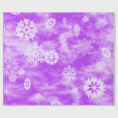 Sneeuwvlokken Herfst Paars Cadeaupapier (Vlak)