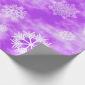 Sneeuwvlokken Herfst Paars Cadeaupapier (Hoek)