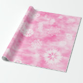 Sneeuwvlokken Herfst Roze Cadeaupapier (Uitgerold)