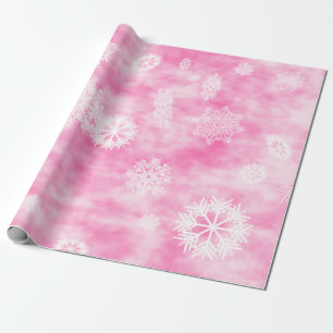 Sneeuwvlokken Herfst Roze Cadeaupapier