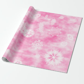 Sneeuwvlokken Herfst Roze Cadeaupapier