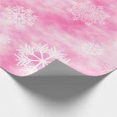 Sneeuwvlokken Herfst Roze Cadeaupapier (Hoek)