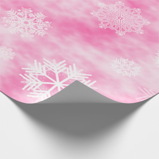 Sneeuwvlokken Herfst Roze Cadeaupapier (Hoek)