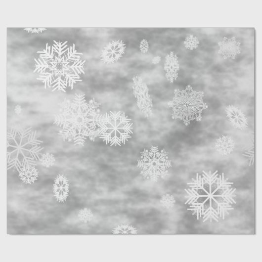 Sneeuwvlokken Herfst Silver Grey Cadeaupapier (Vlak)