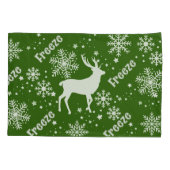 sneeuwvlokken herten groen kussensloop (Achterkant-Links)