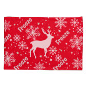Sneeuwvlokken Herten Rood Kussensloop (Achterkant-Links)