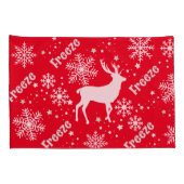 Sneeuwvlokken Herten Rood Kussensloop (Achterkant-Rechts)