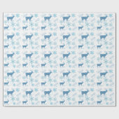 sneeuwvlokken herten wit Wrapping Papier (Vlak)