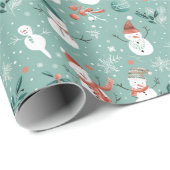 Sneeuwvlokken Holly laat groene kerst achter Cadeaupapier (Rol Hoek)