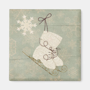  sneeuwvlokken ijs schaatsen schattige luxe winter magneet