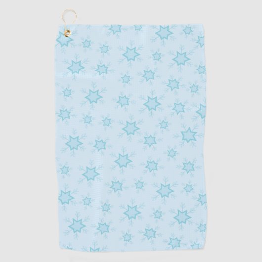 Sneeuwvlokken, ijsblauw, ijzige sneeuwvlokken, sne golfhanddoek (Voorkant)