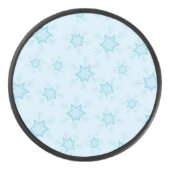 Sneeuwvlokken, ijsblauw, ijzige sneeuwvlokken, sne hockey puck (Voorkant)