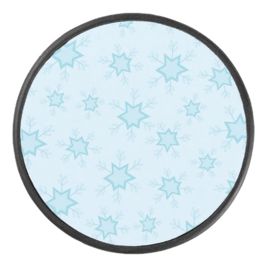 Sneeuwvlokken, ijsblauw, ijzige sneeuwvlokken, sne hockey puck (Voorkant)