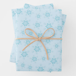 Sneeuwvlokken, ijsblauw, ijzige sneeuwvlokken, sne inpakpapier vel