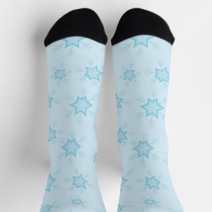 Sneeuwvlokken, ijsblauw, ijzige sneeuwvlokken, sne sokken