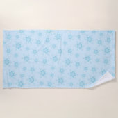 Sneeuwvlokken, ijsblauw, ijzige sneeuwvlokken, sne strandlaken (Voorkant)