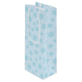 Sneeuwvlokken, ijsblauw, ijzige sneeuwvlokken, sne wijn cadeautas (Voorkant Gekanteld)