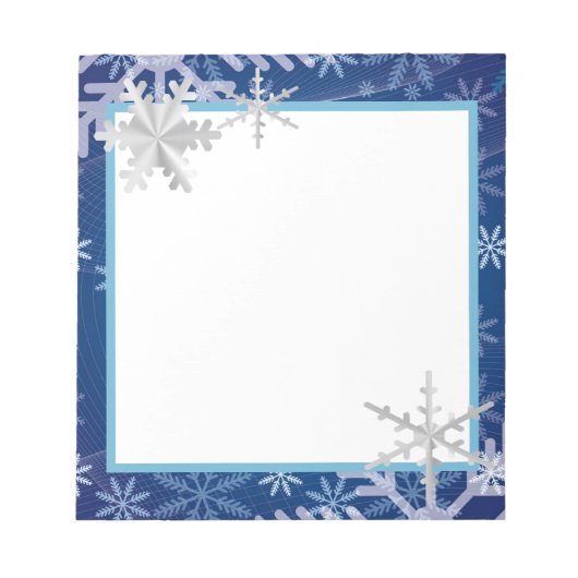 Sneeuwvlokken in blauw notitieblok (Voorkant)