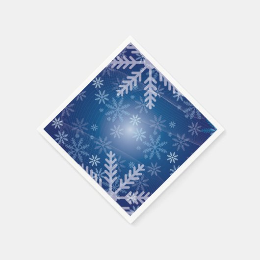 Sneeuwvlokken in blauw servet (Hoek)