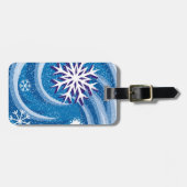 Sneeuwvlokken in de wind - bagagelabel (Voorkant horizontaal)