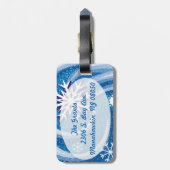 Sneeuwvlokken in de wind - bagagelabel (Achterkant verticaal)