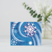 Sneeuwvlokken in de wind - briefkaart (Staand voorkant)