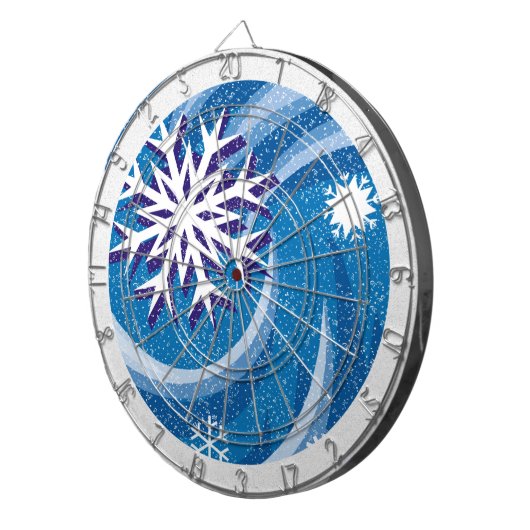 Sneeuwvlokken in de wind - dartbord (Voorkant Rechts)