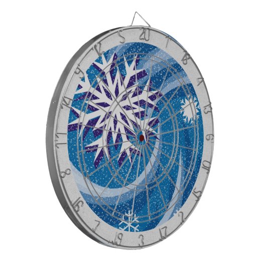 Sneeuwvlokken in de wind - dartbord (Voorkant Links)