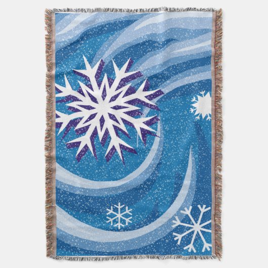 Sneeuwvlokken in de wind - deken (Voorkant Verticaal)