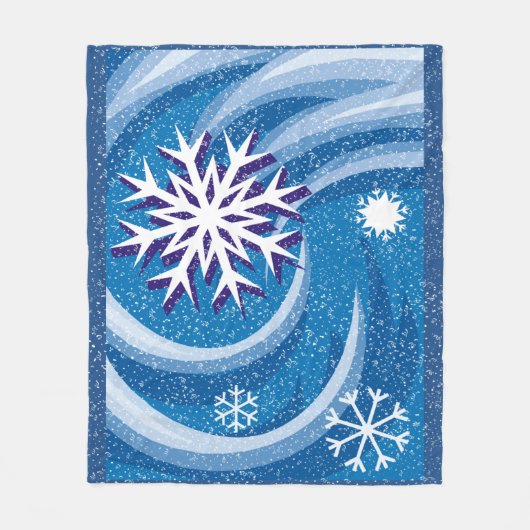 Sneeuwvlokken in de Wind - Fleece Deken (Voorkant)